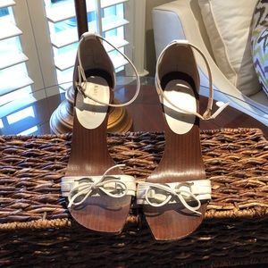 Kate Spade white wedge sandals